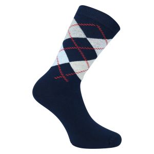 Butterweiche karierte Modal-Socken navy-mix ohne Gummidruck