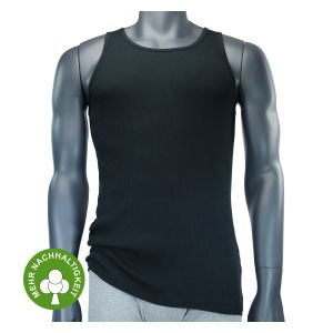 Schwarze Tank Top Muskelshirts Unterhemden mit 100% nachhaltiger Baumwolle rundhals CAMANO