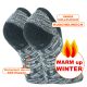 Dicke mollig warme Damen Warm Up ABS-Sneaker-Kuschel-Socken anthrazit melange Thumbnail