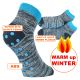 Warme kuschelige Kurzsocken mit ABS Antirutschnoppen für Kinder anthrazit-türkis Thumbnail
