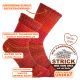 Warme Unikat Lieblings-Wollsocken im Skandinavien-Style wie handgestrickt mit Umschlag orange-pink Thumbnail