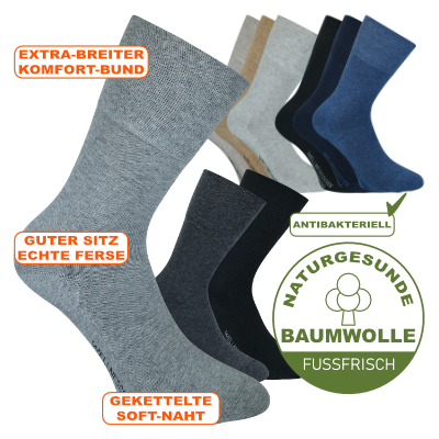 Bequeme Wellness Baumwolle-Socken antibakteriell
