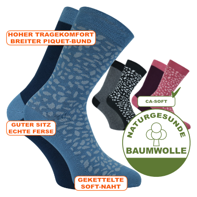 Diabetiker Socken mit Rechnung denim-blau-melange camano Soft-Bund - auf kaufen bei