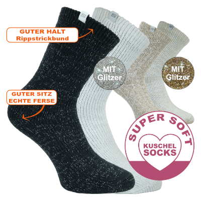 Kuschelweiche warme Skechers Lurex-Glitzer-Socken