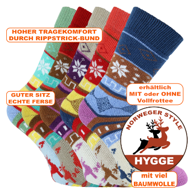 Wohlfühl Hygge Socken mit extra viel Baumwolle skandinavisches Design