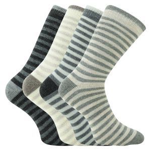 Alpaka-Wolle-Socken für Kinder mit Ringel - super weich - 2 Paar