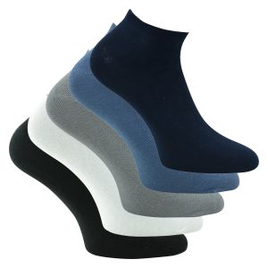 Damen u. Herren Sneaker Socken grau blau mix - 5 Paar