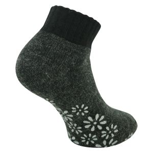 Alpaka Wolle Kurz-Socken ABS superweich anthrazit - 2 Paar