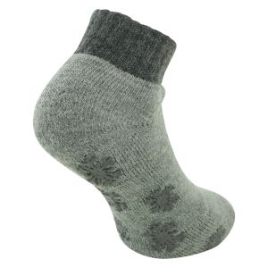 Alpaka Wolle Sneaker Socken kurz ABS superweich grau - 2 Paar