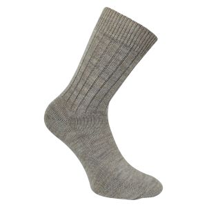Alpaka Socken mit Wolle wärmend und superweich leicht gerippt beige