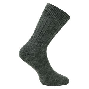 Alpaka Socken mit Wolle superweich leicht gerippt anthrazit - 2 Paar