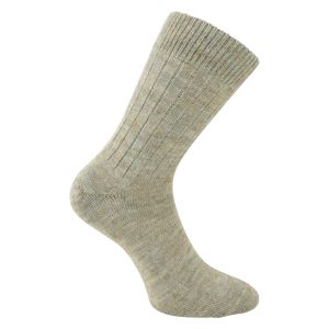 Alpaka Socken mit Wolle superweich leicht gerippt beige - 2 Paar