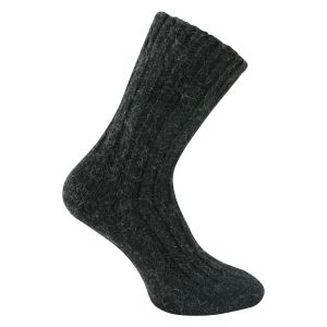Alpaka Socken mit Wolle anthrazit superweich - 2 Paar
