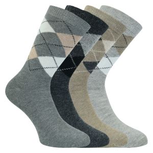 Alpaka Wolle Socken Karo - 3 Paar