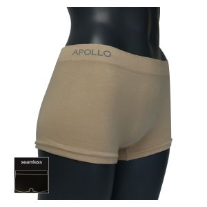 APOLLO Baumwolle Damen Panty Hipster Slips seamless beige-hautfarben - 3 Stück