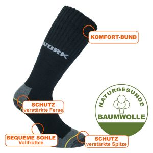 Arbeitssocken Worker Socks 3/4 lang Komfort - 3 Paar