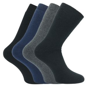 Herren THERMO Socken mit Innenfrottee Herrensocken Thermosocken Schwarz Blau