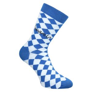 Bavaria Socken Bayrisches Karo Muster - blau-weiß