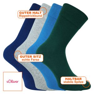 Bequeme s.Oliver classic Casual Socken Baumwolle blau-grün-mix