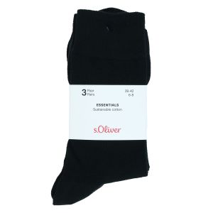 Bequeme s.Oliver classic Casual Socken Baumwolle schwarz