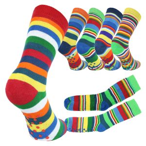 Dicke warme THERMO Kinder-Ringel-Socken ABS Noppensocken bunt