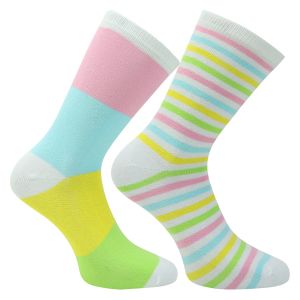 GOTS Bio Baumwolle Socken mit Blockstreifen Ringel für Mädchen - 1 Paar