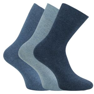 camano Basic Socken Cotton denim melange blau mix - 3 Paar