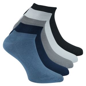 Damen u. Herren Basic Sneaker-Socken grau blau mix