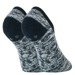 Dicke mollig warme Damen Warm Up ABS-Sneaker-Kuschel-Socken schwarz