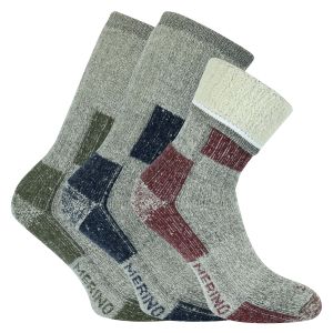 Dicke Outdoor Funktions-Trekking Socken mit viel Merino-Wolle - 1 Paar