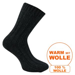 Dicke Socken 100% Wolle vom Schaf und Alpaka anthrazit - 2 Paar
