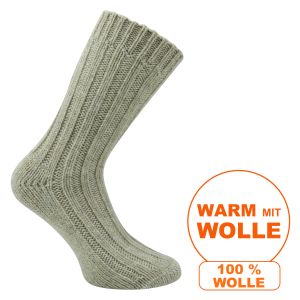 Dicke Socken 100% Wolle vom Schaf und Alpaka natur beige - 2 Paar