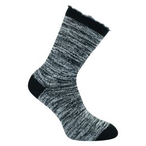Dicke warme MEGA THERMO warm-up Socken innen Vollplüsch schwarz-melange Camano
