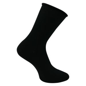 Extra breite Socken mit Rollrand bequem schwarz - 2 Paar