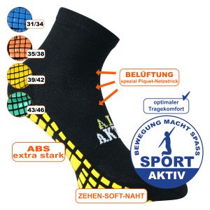 FIT & JUMP Sox ABS Sport Funktionssocken Sneakersocken - 2 Paar