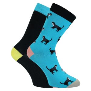 Bequeme FUN SOCKS Socken mit süßem Katzen Motiv