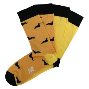 Bequeme FUN SOCKS Socken mit lustigem Dackel-Motiv