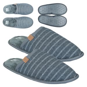 Gemütliche Herren Hausschuhe Puschen Pantoffeln grau