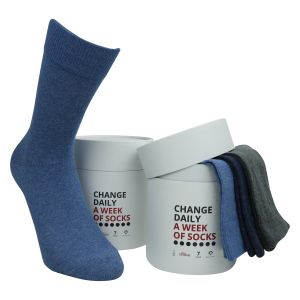 Geschenkdose für 7 Tage Socken s.Oliver blau-mix - 7 Paar