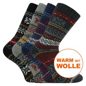 Hygge Socken mit viel Wolle im Fine Ethno Style - 2 Paar