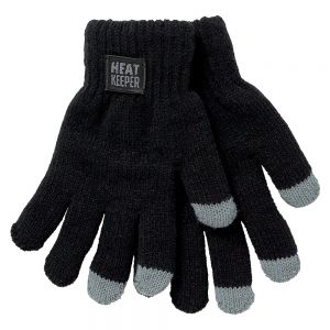 Kinder Touchscreen Strick Handschuhe Heat Keeper schwarz TOG Rating 1.9 - 1 Paar