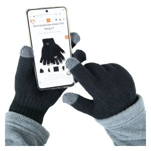 Kinder Touchscreen Strick Handschuhe Heat Keeper schwarz TOG Rating 1.9