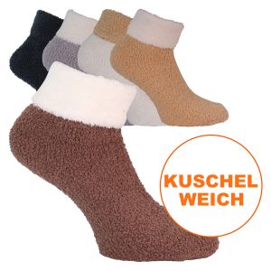 Flauschig weiche und wärmende Kuschel Wellness Socken mit Umschlag