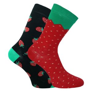 Leckere süße Erdbeeren lustige Motiv Socken - 2 Paar