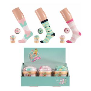 Lustige Socken in Soft Ice Cream Geschenk-Packung  - 1 Paar