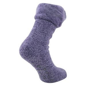 Mega Thermo Heat Socken mit ABS Noppen lila melange - Tog Rating 2.3 - 1 Paar