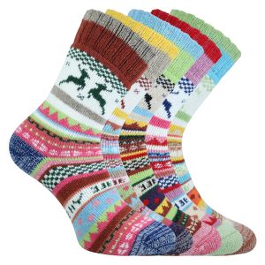Warme supersoft Hygge-Socken mit viel Wolle für Kinder mit Elch-Motiv