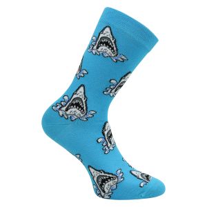 Motiv-Socken verrückter, erschreckender Hai mit viel Baumwolle - 1 Paar