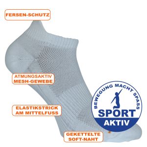 Multifunktionale Sport Sneakersocken weiß camano - 2 Paar