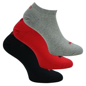 Puma Sneaker Socken schwarz-rot-grau Invisible - 3 Paar